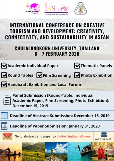 International Conference on Creative Tourism and Development: Creativity, Connectivity and Sustainability in ASEAN